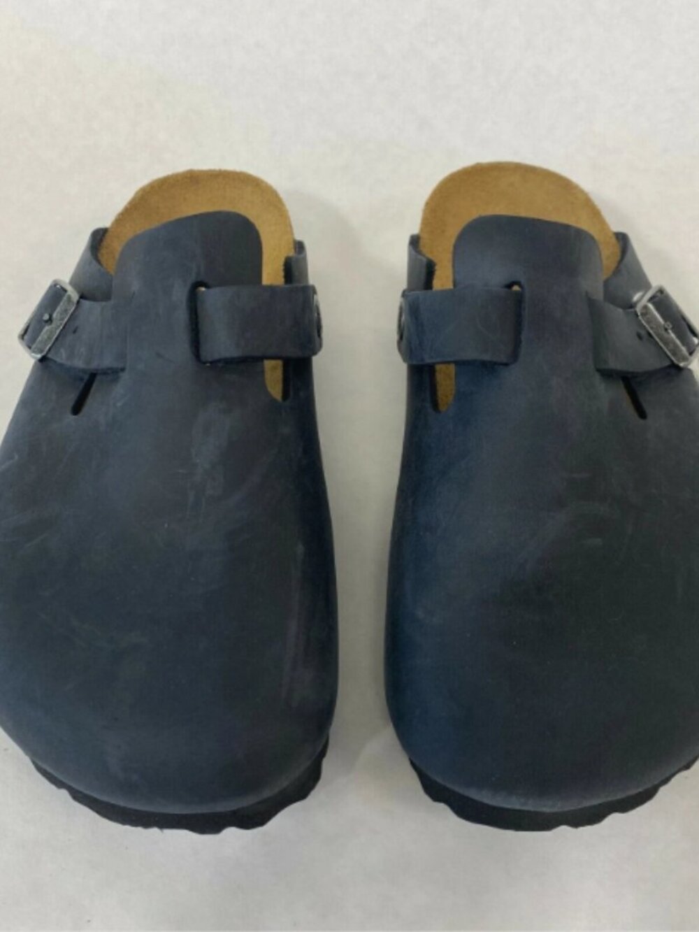 Birkenstock Boston Black Oiled Leather Regular Width Sandals